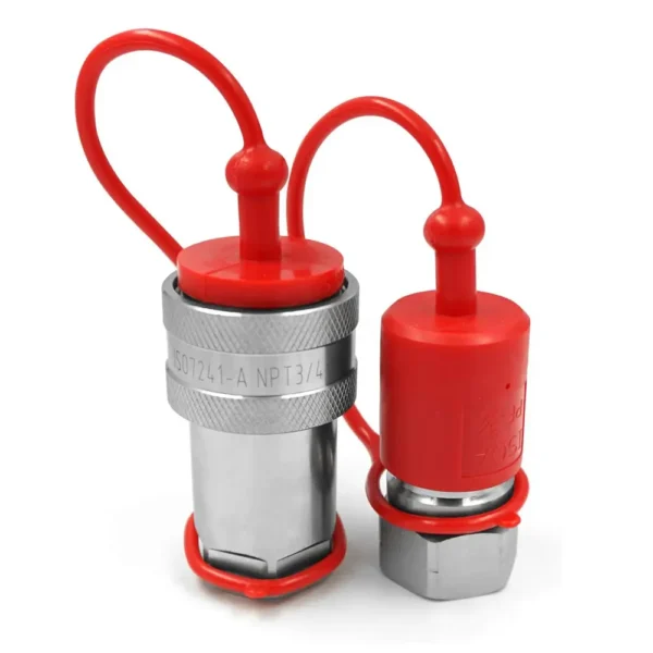 NPT 3/4" ISO A Quick Disconnect Coupler set with PVC Dust Caps - Imagen 4