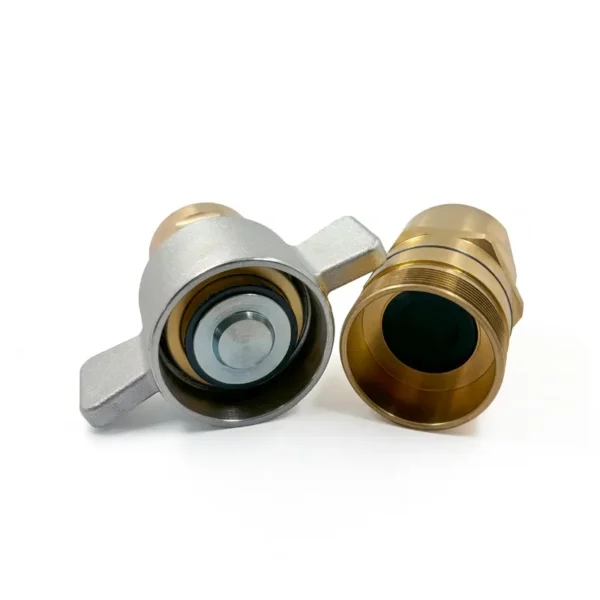 1-1/2″ Brass Wing Nut Heavy Duty Hydraulic Screw Connect Coupling With Steel Nut, G 1-1/2″ Thread - Imagem 3